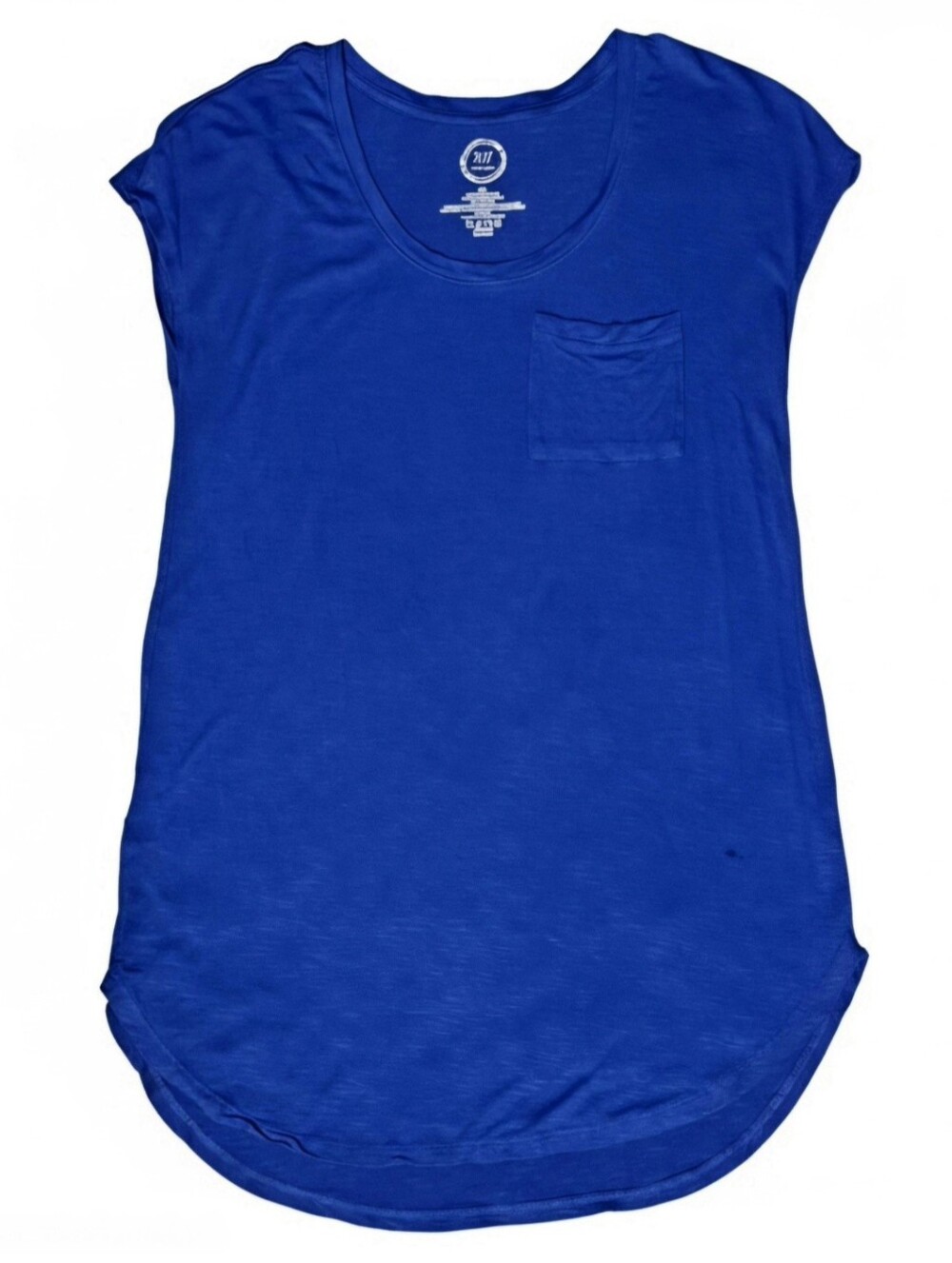 Maurices 24/7 Royal Cobalt Blue Pocket Tee Cap Sleeve Rayon Stretch Top XS